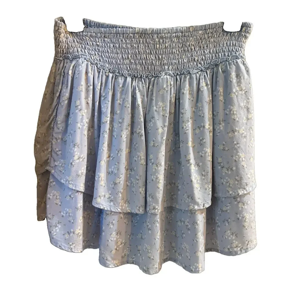 Hollister Womens Juniors Floral Skort Ultra High Rise Pleated Size MEDIUM EUC!